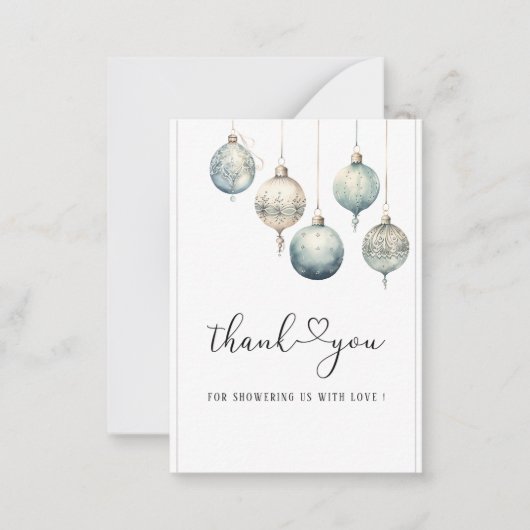 Winter Vrolijk Kerstfeest Waterverf Baby shower Notitiekaartje (Voorkant)