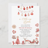 Winter Vrolijk Kerstfeest Waterverf Baby shower pa Kaart (Voorkant)