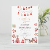 Winter Vrolijk Kerstfeest Waterverf Baby shower pa Kaart (Staand voorkant)