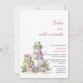 Winter Vrolijk Kerstmis Sneeuwman Waterverf Baby S Kaart (Voorkant)