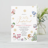 Winter Vrolijk Kerstmis Sneeuwman Waterverf Baby S Kaart (Staand voorkant)