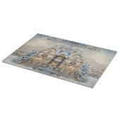 winter vrolijk kerstmonogram | groot snijplank (Hoek)