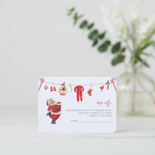 Winter Vrolijk Kleine Kerst Baby shower Boeken Informatiekaartje (Staand voorkant)