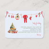 Winter Vrolijk Kleine Kerst Baby shower Boeken Informatiekaartje (Voorkant)