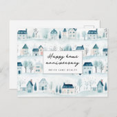 Winter Vrolijk Thuis Jubileum Vastgoed Ansichtkaar Briefkaart (Voorkant / Achterkant)