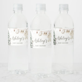 Winter vrolijke babykleertjes baby shower waterfles etiket