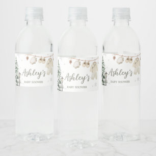 Winter vrolijke babykleertjes baby shower waterfles etiket