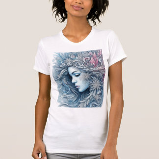 Winter Vrouw Mode Illustratie T-shirt