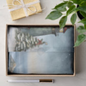 Winter Vuurtoren Nautische Strand Kerstvakantie Tissuepapier (Geschenk)