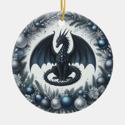 Winter Wacht van de Krans Keramisch Ornament (Voorkant)