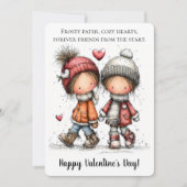 Winter Walk Valentine  Feestdagenkaart (Voorkant)