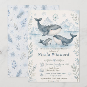 Winter Walvis Baby Shower Kaart