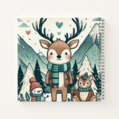 Winter Wandelaars – Cozy Hertenfamilie in de Sneeu Notitieboek (Achterkant)