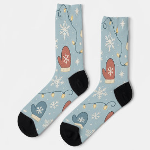 Winter Wanten & Sneeuwvlokken Patroon – Cozy Kerst Sokken