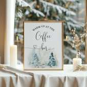 Winter Warm omhoog bij het Poster van de koffiebar