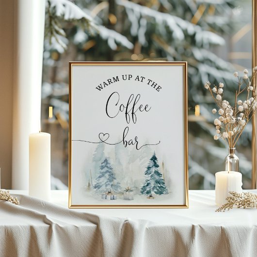Winter Warm omhoog bij het Poster van de koffiebar