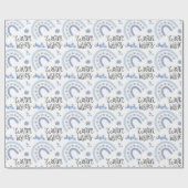 Winter Warm Wensen Blauwe Sneeuwvlok Regenboog Cadeaupapier (Vlak)