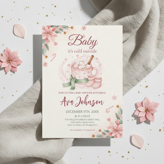 Winter Warme Chocolade Baby Shower Uitnodiging Roz