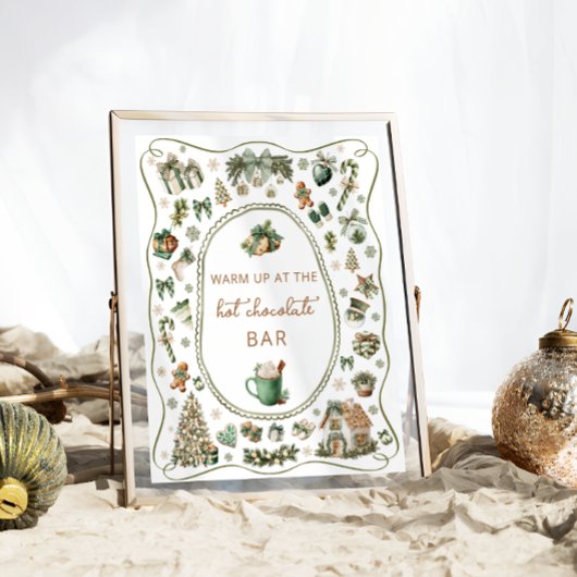 Winter Warme Chocolade Bar Baby Shower Poster