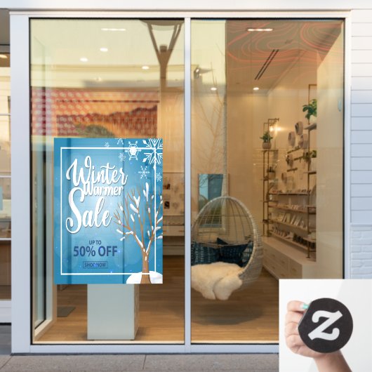 Winter Warmer Sale 50% korting op Snowflake Snow B Raamsticker (Winkelraam)