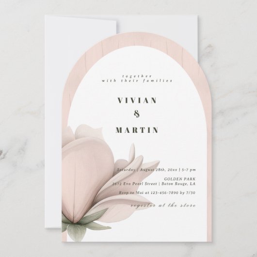 Winter warmte Bloemen bruiloft Kaart (Voorkant)