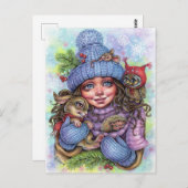 Winter Warmte Briefkaart Kleine Bos Vrienden (Voorkant / Achterkant)