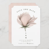 Winter Warmte Single Big Floral Save The Date Kaart (Voorkant / Achterkant)