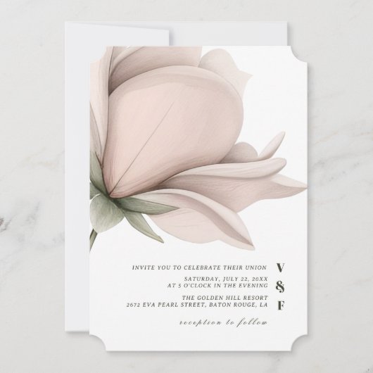 Winter warmte Single grote bloemen bruiloft Kaart (Voorkant)