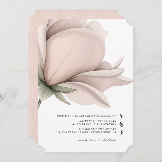 Winter warmte Single grote bloemen bruiloft Kaart (Voorkant / Achterkant)