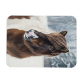 Winter Warmth – Icelandic Horse Watercolor Magnet Magneet (Horizontaal)