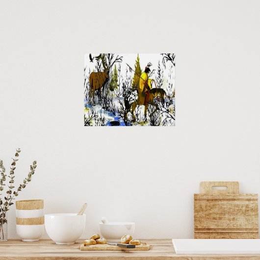 Winter Warrior en Moose Posters (Keuken)