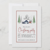 Winter wasbeer bomen en sneeuwval kerstfeest kaart (Voorkant)