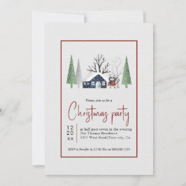 Winter wasbeer bomen en sneeuwval kerstfeest kaart