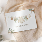 Winter Waslijn Baby Shower Bedankkaart