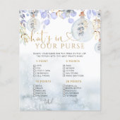 Winter Wat is jouw paarse baby shower spel? (Voorkant)