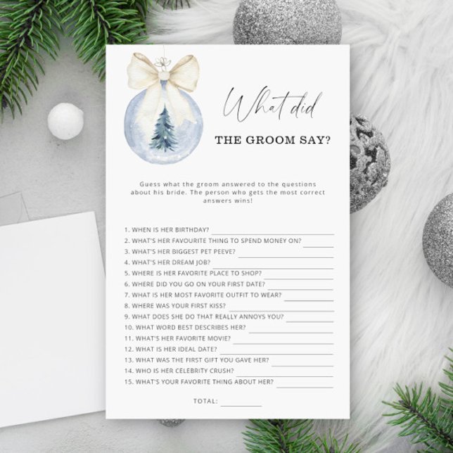 Winter Wat zei de groom tegen het bruidsspel? (Creator heeft geüpload)