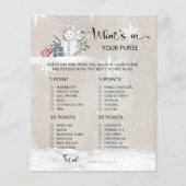 Winter Wat zit er in je paarse baby shower spel (Voorkant)