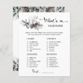 Winter Wat zit er in je paarse baby shower spel (Voorkant / Achterkant)