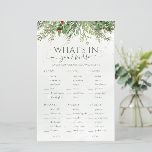 Winter Wat zit er in je portemonnee Vrijgezellenfe (Staand voorkant)