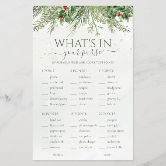 Winter Wat zit er in je portemonnee Vrijgezellenfe (Voorkant)