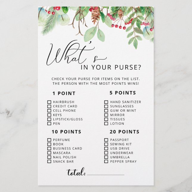 Winter Wat zit er in je tas spel (Voorkant)