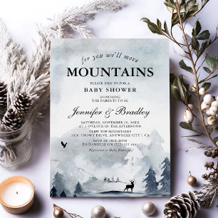 Winter Watercolor Bergen Couples Baby Shower Kaart