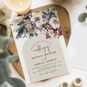 Winter Watercolor Bloemen Bruiloft Kaart