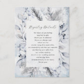 Winter Watercolor Bloemen Huwelijksregister Detail Informatiekaartje (Voorkant)
