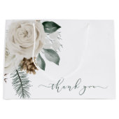 Winter Watercolor Bloemendank Geschenkentas Groot Cadeauzakje (Voorkant)
