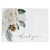 Winter Watercolor Bloemendank Geschenkentas Groot Cadeauzakje (Achterkant)