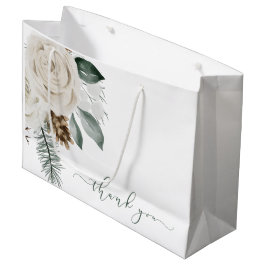 Winter Watercolor Bloemendank Geschenkentas Groot Cadeauzakje
