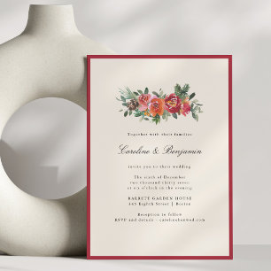 Winter Watercolor Bloemstuk Bruidsjurk Elegante Tr Kaart