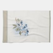 Winter Watercolor Blue Berry Botanical Theedoek (Horizontaal)