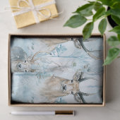 Winter Watercolor Bos Herten (2) Tissuepapier (Geschenk)